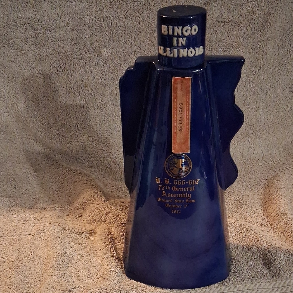 Vintage Blue Ceramic Decanter